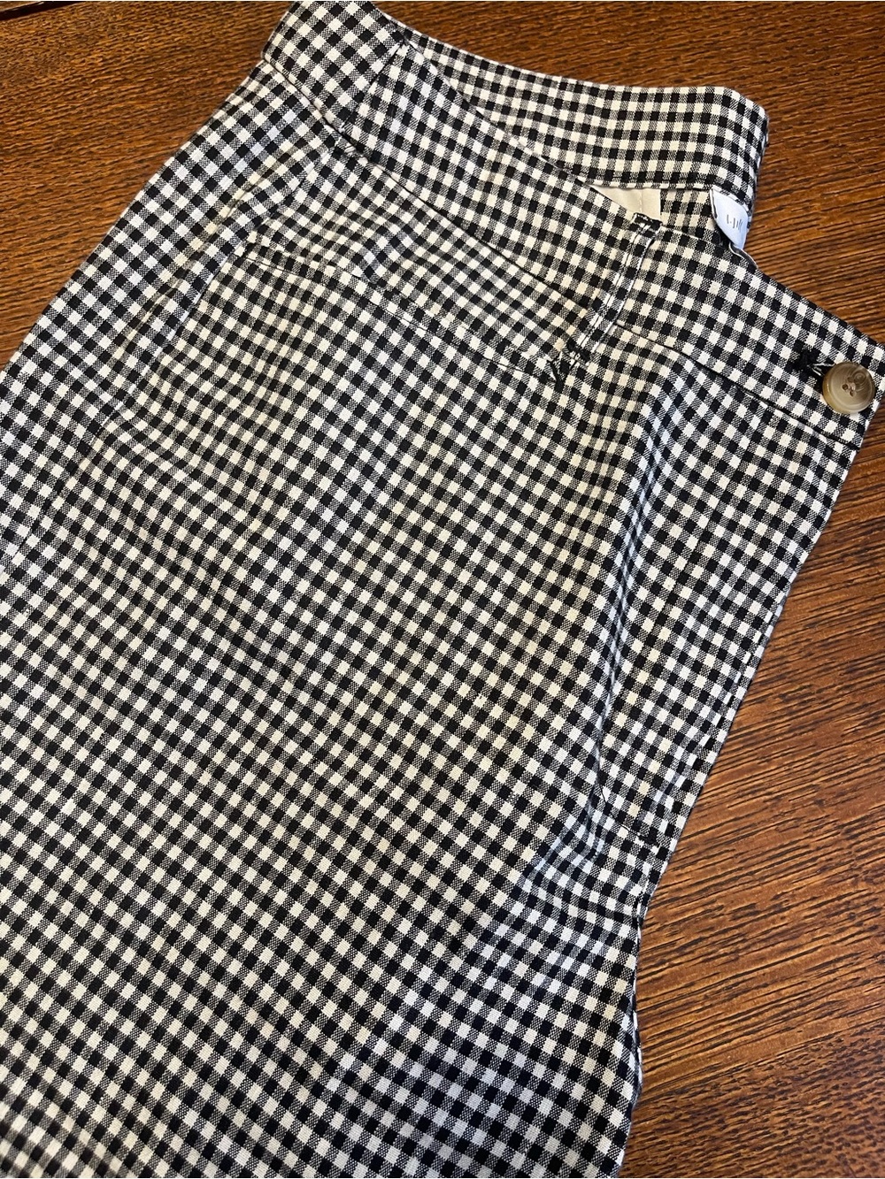 Black & White Gingham Cropped Slacks - MT - Picture 1 of 6